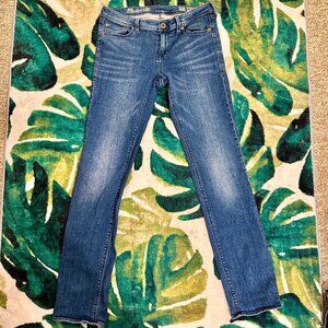 Madewell Sz 6 (28) Rail Straight Low Rise Jeans Stretch Womens Medium Wash